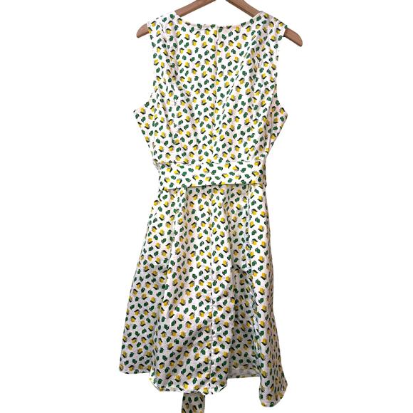 BODEN Mischa Midi Dress Womens 16/18 Fit & Flare Cotton Citrus Lime Lemon Summer - Picture 7 of 13